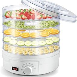 Electric Food Dehydrator, 5 Trays, Fruit Dryer Machine Home Temperature Control 35-70°C, White-14