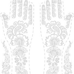 ORDERSHOCK Artistic Full Hand Mehndi In Silver With Flower, Leaves & Florals For Both Hand, Time Saving & Simple Silver Mehndi Sticker For Girls & Women-image-5