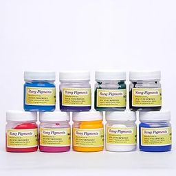 Rang Pigments I Pigment Paste For Epoxy Applications I Ideal For Epoxy Art l Set of 9 (35 GRM Each) Mix Colour-91