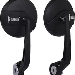 Grandbiker Handle Grip End rear Mirror for Bike Rear View Side Handle Bar End Mirror | Round Convex Glass Mirror for Compatible for RE Reborn 350, Classic 350, Hunter 350,Meteor 350 (6)-30