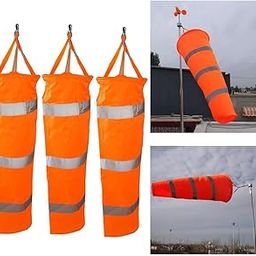 UJEAVETTE 3pcs Airport Windsock Outdoor Wind Sock Bag Reflective Belt Grommet 80cm-image-90