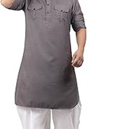 Dhoti Salwar Pathani Suit for Men's/New Cotton Blend Kurta Pyjama Set-image-45