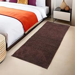 Kuber Industries 2x6 Ft - Bed Side Runner For Bedroom & Living Room | Anti-Skid Carpet For Hall | Kitchen Foldable Super Soft Runner & Mat for Floor, Home | Brown-image-24