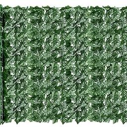 Sweet Homez Artificial Grass Fence Trellis with Leaves for Garden, Balcony (1 Piece) I Expandable Plant Fence Privacy I UV Protected I Garden Decoration Item (Dark Green, expands to 3 Meter x 1 Meter)-5