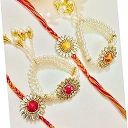 Designer Rakhi Set for Bhaiya & Bhabhi Set of 2 | Traditional Raksha Bandhan Gift-image-21
