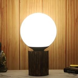 tu casa Wooden Table Lamps with Glass Shade for Home Décor, Bedrooms, Living Room, Gifting, Diwali Decoration, Dining Space, Study Room, Restaurants (Height: - 10") - Bulb not Included-18