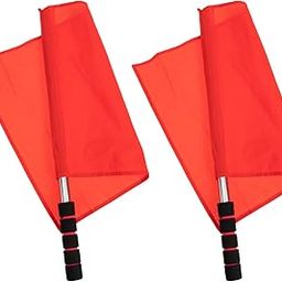 Healvian 2pcs Referee Flag Stainless Steel Hand Flag Red Signal Flag Sponge Handle Patrol Linesman Performance Official Flag for Sports Events Football Volleyball Track-picture-24
