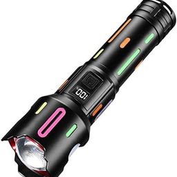 HP SOUND PLUS Multifunctional LED Tactical 2405 Flashlight USB Rechargeable Aluminum Alloy Body Super Power Laser Zoom Light Bright Diving-image-22