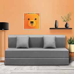 Sleepyhead Napster Sofabed - 3 Seater Sofa Cum Bed (Queen Size – 6x5 ft), 5-in-1 Convertible, High-Density Foam, Washable Cover, 3-Year Warranty – Graphite Grey, with 2 Cushions-image-5