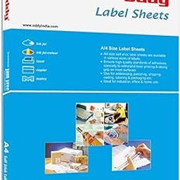 Oddy A4 Self Adhesive Paper Label Stickers for Laser & Inkjet Printers - 1 Labels per Sheet - Pack of 100 Sheets - for Shipping, Address, Folders, Industrial use-1