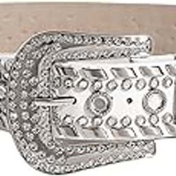 Jazzy Pearls®PU Leather Belt Punk Cowboy Women Rhione Belt for Pants Jeans Lady Girls White|Clothing, Shoes & Accessories | Womens Accessories | Belts|1 PU Leather Belt-image-1