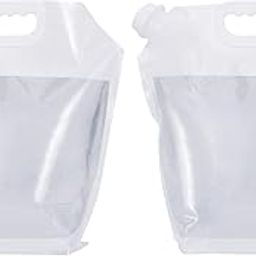 Syga 5 Liters Portable Collapsible Water Storage Tank Container Carrier Lifting Bag for Camping Hiking Survival Kit Tool - White, Pack of 2-image-16