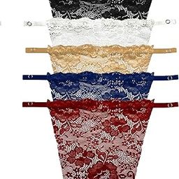 Women's Deep Neck Cleavage Cover Clip-on Mock Lace Camisole for Women Camii Secret-Pack of 5-image-82