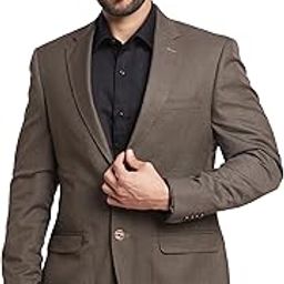 Men's Contemporary Fit Poly Viscose Blend Structure Pattern Notch Lapel Full Sleeve Formal Jacket-picture-0