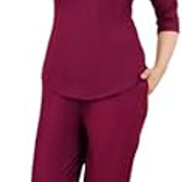 STYLE SYCON Women Girls Ladies Rayon Plain Regular Wear Night Suit Kurta Pajama Set-image-14