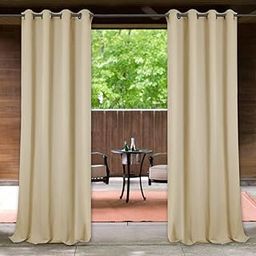 StangH Outdoor Curtains for Patio Waterproof - Outdoor Blackout Curtains Porch Outdoor Curtains Wind Repellent Privacy Window Curtain Draperies with Grommets, Cream Beige, 52" X 108" Inch, Single-image-71
