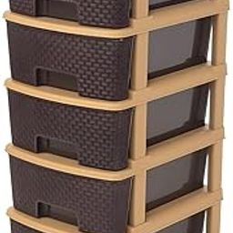 JIALTO Plastic Drawers Storage - Versatile Storage Drawer for Organizing Your Essentials - Ideal Drawers for Storage in Home, Office, or Classroom Brown | 5 Layer-picture-29