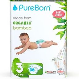 PureBorn Organic Bamboo Baby Diapers, M Size 3Y(5.5-8 Kg), 56 Count (Pack Of 1) Disposable Super Soft & Maximum Leakage Protection, Comfortable Nappies-image-24
