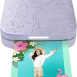 HP Sprocket Portable 2X3" Instant Wireless Photo Color LED Printers (Lilac) Print Pictures On Zink Sticky-Backed Paper From You, Gray-28