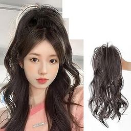 Miss Lirenn® Light Weight High Fountain Claw Clip Ponytail Hair Extensions, Wavy & Curly Natural Synthetic Hair,(Matte Finish), 15 Inches Long (Brown1)-image-74