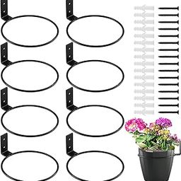 KvyusFlourish 8-Pack 6 Inch Flower Pot Holder Ring Wall Mounted Metal Flower Pot Hangers Wall Hanger Bracket Rings Black Planter Bracket for Home, Garden, Indoor Outdoor Pots-18