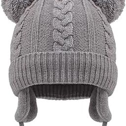 Baby Kids Knit Woolen Cap Hat Neck Scarf Set Winter Soft Wool Teddy Monkey Desgin Skull Beanie Capset for Toddler (6 Month - 3 Yrs)-picture-29