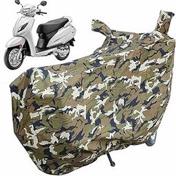 Autofact Waterproof Scooty Cover Compatible with Honda Activa (All Variants)| Mirror Pockets | Windproof Design | Full Length Body Cover| UV Protection |Jungle Green Color-30
