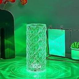 CRR RETAIL Crystal Diamond LED Table Lamp, Colour Changing with Remote Control, Touch Control Night Light, Modern Bedside Ambient Lighting-image-38
