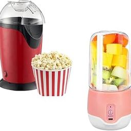 Drumstone 𝐂𝐨𝐦𝐛𝐨 C1083 Electric Mini Hot Air Popcorn Maker, Tabletop Kettle Snack Maker for Home Use & Electric Portable Juice Maker, 4-Blade Juicer for Smoothies, Juices, and Shakes-picture-5