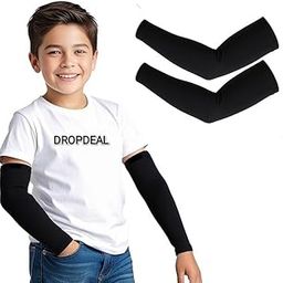 DropDeal Hand Arm Sleeves for kids & Childrens Boys & Girls 5-15 Years Comfortable With UV Sun Burn Tan Protection Perfect For Sports Cricket Running and Outdoor Activities.-image-100