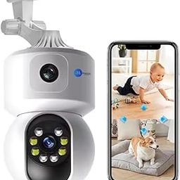 Maizic Smarthome Supercam 5+5 MP CCTV Camera 360° Coverage Security WiFi Camera for Home, Pan & Tilt, Color Night Vision 20M, Human Detection, Smart Motion Tracking, 2-Way Talk, Live View-0