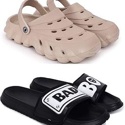 Combo Pack of 2 Slipper/Flip Flops/Slides/Clogs/Sandals for Men (Cl-1400 Vs Badboy)-image-81