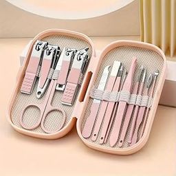 Style Keepers 16-in-1 Manicure Pedicure Set for Women Men, Nail Cutter Kit with Scissors Tweezers Ear Pick, Stainless Steel Grooming Tools in Portable Pink Case for Travel, Home, Salon Use-image-85