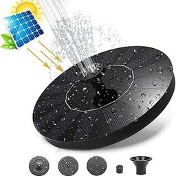 HASTHIP Plastic Round 7V 1.4W Fountain Solar Power Floating Water Pump (Black)-image-1