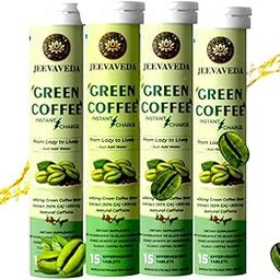 JEEVAVEDA Green Coffee Effervescent Tablets | Craving Control with Green Coffee Bean Extract, Natural Caffeine 400mg | Sugar-Free Weight Loss Support | Pack of 4 (60 Tablets)-image-10