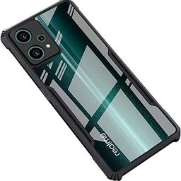 CEDO Realme 9 Pro Plus (5G) Back Case Cover | Camera Protection Shockproof Bumper-Edge | Acrylic Crystal Clear 360 Degree Protection TPU+PC | Transparent Eagle Back Case Cover (Black)-25