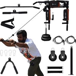 Hashtag Fitness 5in1 multi pull up bar for home with 360 degree gym pulley systems dip station dips bar, chin up bar gym equipment for home workout-1