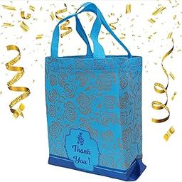Ero Cotton Bags Paper Return Gift Bag (Thank You Gift Bags) / Birthday Party Return Gift Bag/Wedding Gift Bag (Thamboolam Bags)-Medium Size (10X12X3.5 Inch) (Pack Of 50, Blue)-image-73