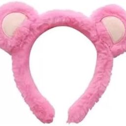 Cute Bear Ears Headband Fluffy Pink Bear Ears Hairdband Lovely Animal Head Wear for Makeup Washing Face Spa Shower Costume Cosplay Dress up Party for Kids (Pack of 1)-image-48