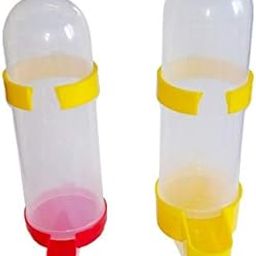 Pets Wizard - Cage Combo, Jumbo Size Bird's Water and Food Feeder (400 ml, Pack of 2, Yellow Color)-19