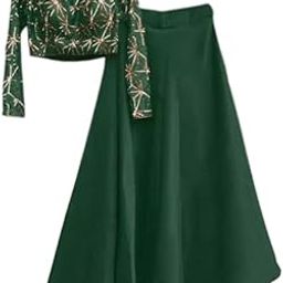 Semi-Stitched Exquisite Taffeta Silk Plain Sami-Stitched Embroidered Lehenga Choli For Woman | Ideal Party, Function, Festive, Bride First Wash Dry Clean (Dark_Green)-image-87