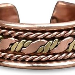 Studded Ribbon Design Copper Ring-image-34