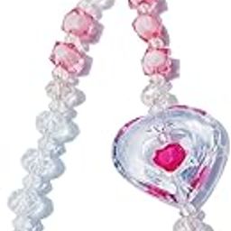 Heart Phone Charm, Bag Charm, Sunchatcher Aesthetic Lanyard With Pink and Clear Crystal and Acrylic Beads For Men, Women, Boys, Girls and Gender Neutral-picture-26