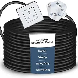 generic Extension Board Heavy Duty Multi Socket 15A/16A/20A 240Volts (2500 Watts 16A Big Plug, 30 Meter)-picture-12