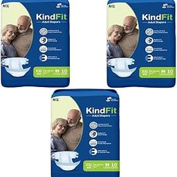 Adult Diapers Tape Style - 30 Count (XXL) | Waist Size 49-64 inch; 125-165 cm with odour lock, Unisex, Leakproof, Wetness Indicator and Anti-Bacterial High Absorbent Core | Pack of-3-image-16
