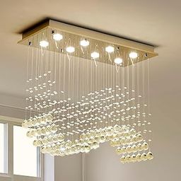 Saint Mossi Modern Chandelier with 8 Lights K9 Crystal Chandelier, Modern Ceiling Chandelier for Bedroom, Living Room, Dining Room, L 30" x W 12" x H26"-image-83
