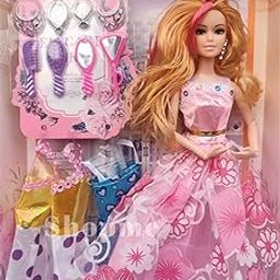 Kiddie castle Beautiful Doll Toy Set with Movable Joints and Accessories Party Girl Doll with Dresses Height : 25 cm | Doll Set for Girls | Toy Doll Set (Random Color Shipped)-image-31