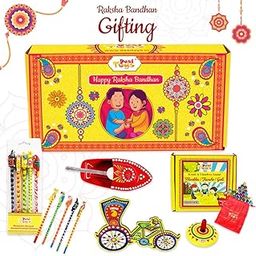 Desi Toys Nostalgia Toys Festival Gift Box Traditional Handcrafted Indian Fun Collectible Playset for Kids (Raksha Bandhan Special Combo Gift Set)-image-54