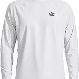 Men's Rash Guard Swim Shirts SPF Water Sun Shirt Long Sleeve UPF 50+ UV Protection Loose Fit Quick Dry, White, X-Large-image-55