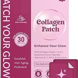 Collagen Patches For Women & Men | Marine Collagen Types 1,2 & 5 For Skin Glow, Joint Support, & Healthy Hair & Nails With Vitamin C, Bioflavonoid, Hyaluronic Acid | Skin-Friendly 30 Patches-7